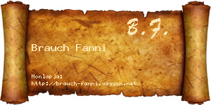 Brauch Fanni névjegykártya